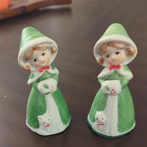 Vintage Green Ceramic Figurines